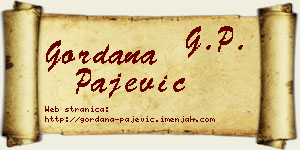 Gordana Pajević vizit kartica
